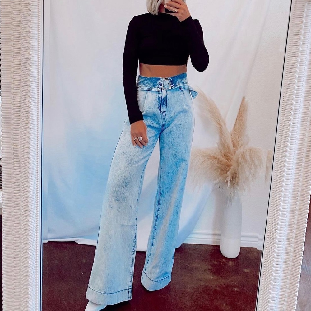 Straight wide leg jeans